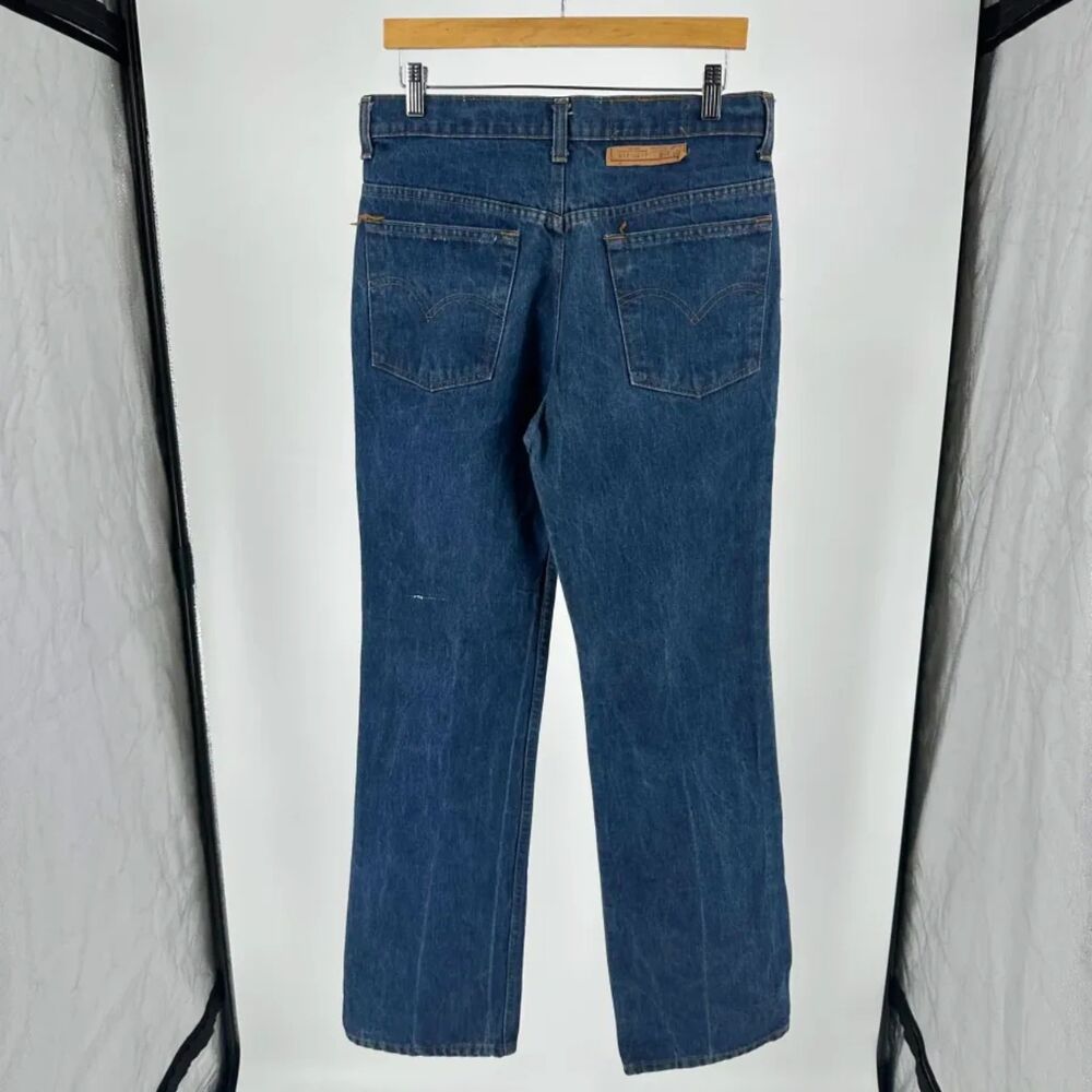 Vintage 80s Levi's 517 Red Tab Bootcut Dark Wash Denim Jeans Size 32x32